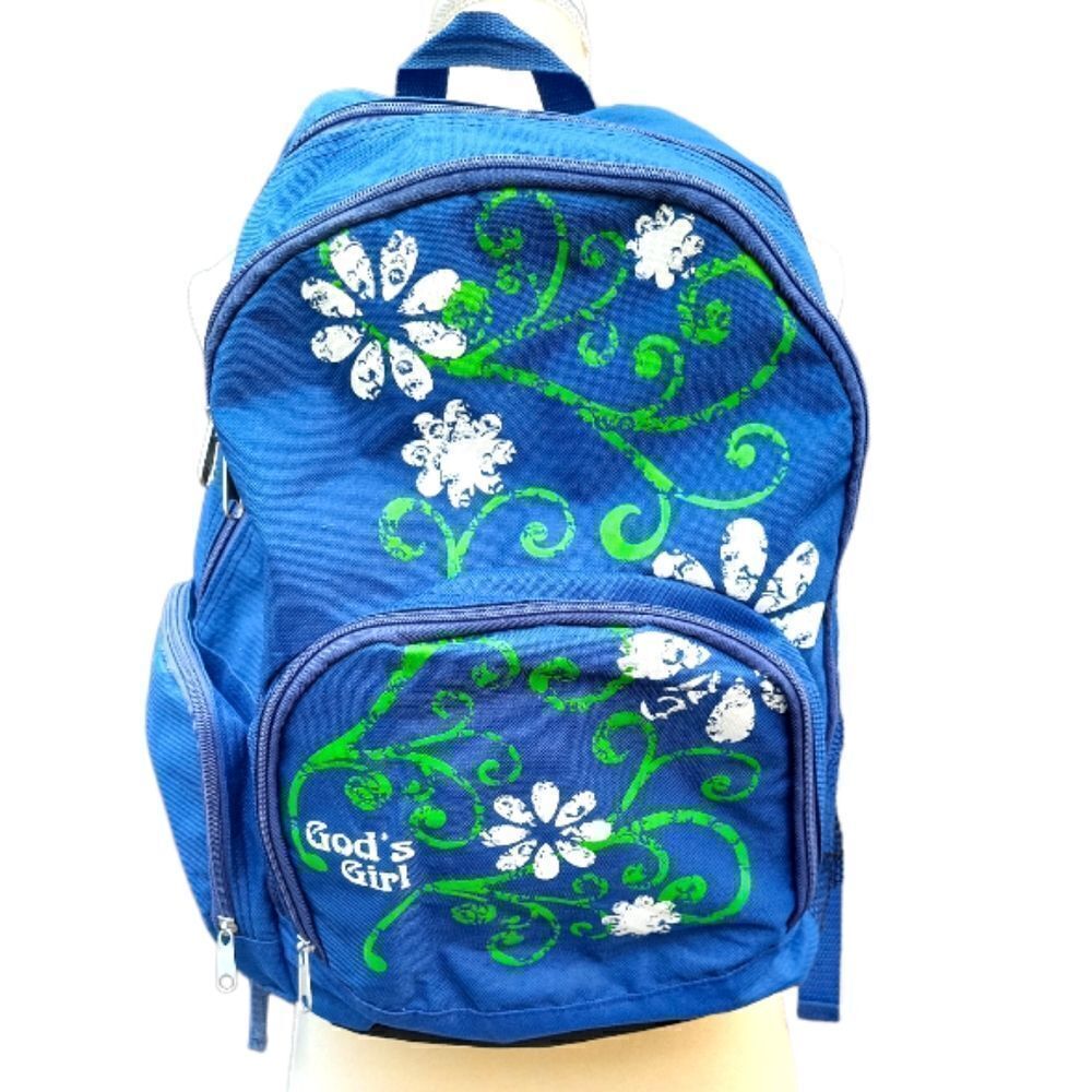 Swanson Blue Backpack Floral Pattern God's Girl‎